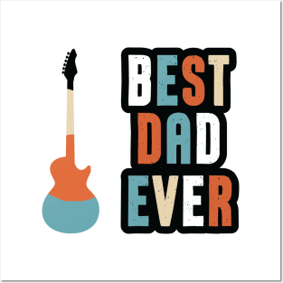 Best guitar dad ever cool modern design Posters and Art